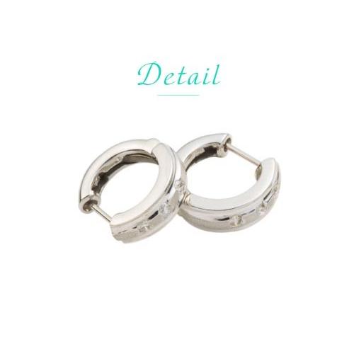 ピアス フープピアス 中折れピアス ダイヤモンド 0.12ct 18k 18金 レディース ジュエリー アクセサリーの画像