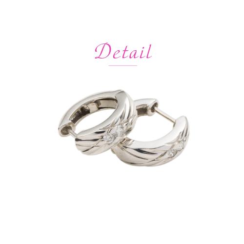 ピアス フープピアス 中折れピアス ダイヤモンド 0.08ct 18k 18金 レディース ジュエリー アクセサリーの画像