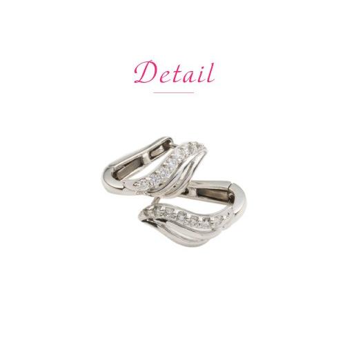 ピアス フープピアス 中折れピアス ダイヤモンド 0.12ct 18k 18金 レディース ジュエリー アクセサリーの画像