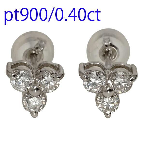 ピアス スリーストーン トリロジー ダイヤモンド 0.40ct プラチナの画像