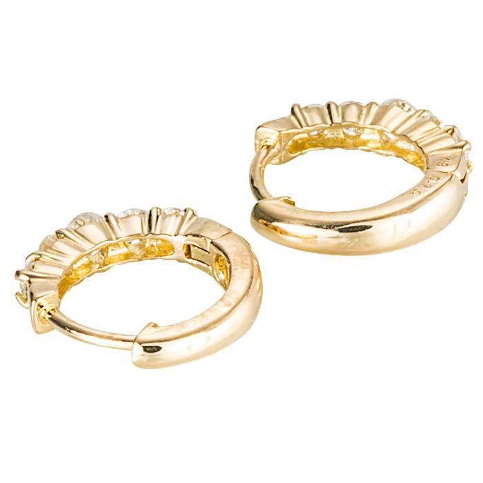 フープピアス 中折れ ダイヤモンド 0.3ct 18金の画像