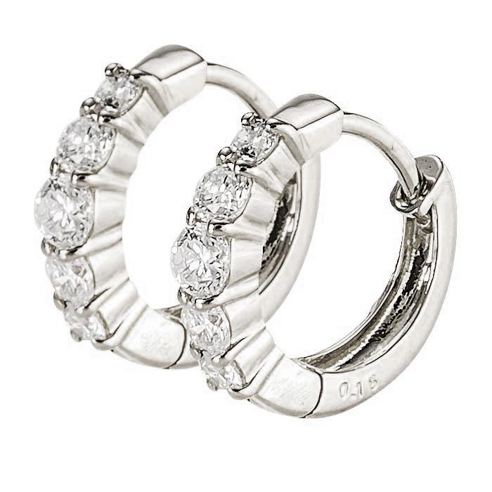 フープピアス 中折れ ダイヤモンド 0.3ct プラチナ900の画像