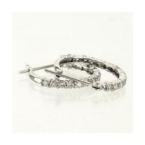 ピアス フープピアス ダイヤモンド 0.5ct プラチナ900 pt900 エタニティ レディース ジュエリー アクセサリーの画像