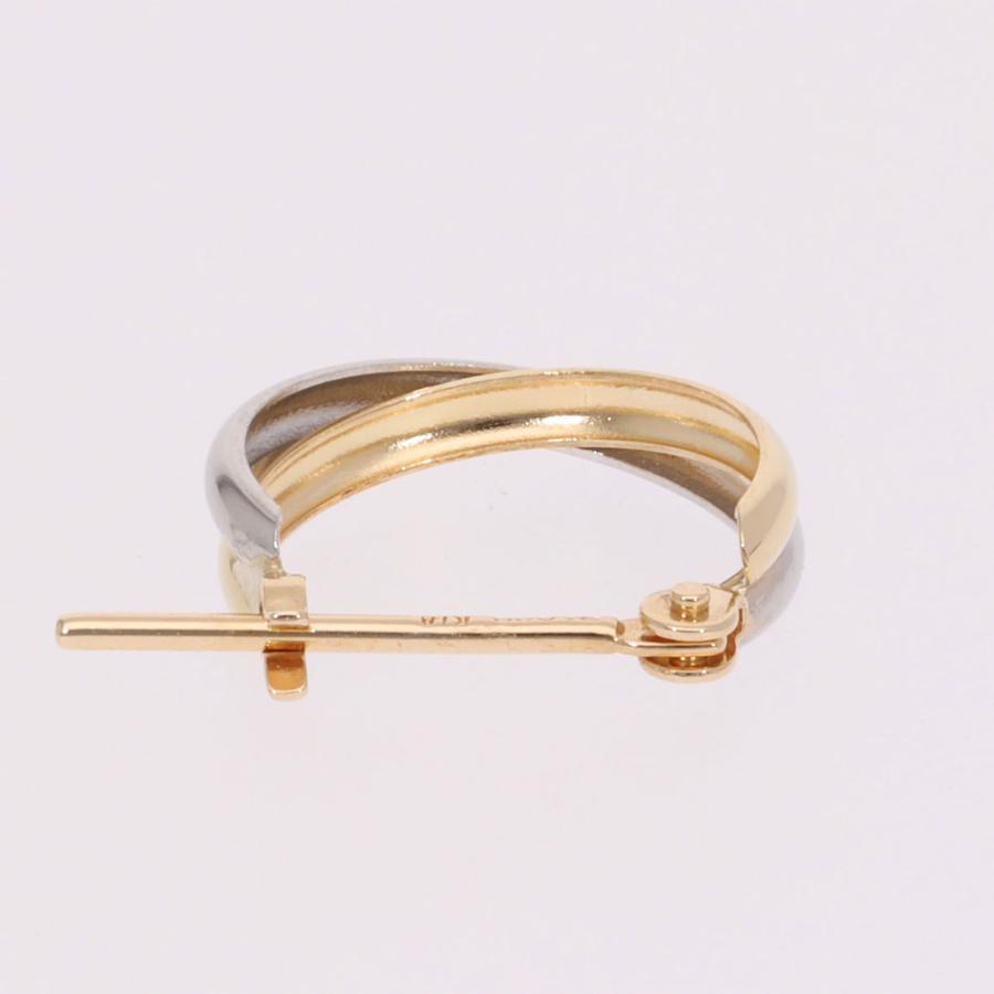 レディース ピアス コンビカラー フープピアス 2カラー 18金 ゴールド K18 18k プラチナ pt900 地金 コンビ カラーの画像