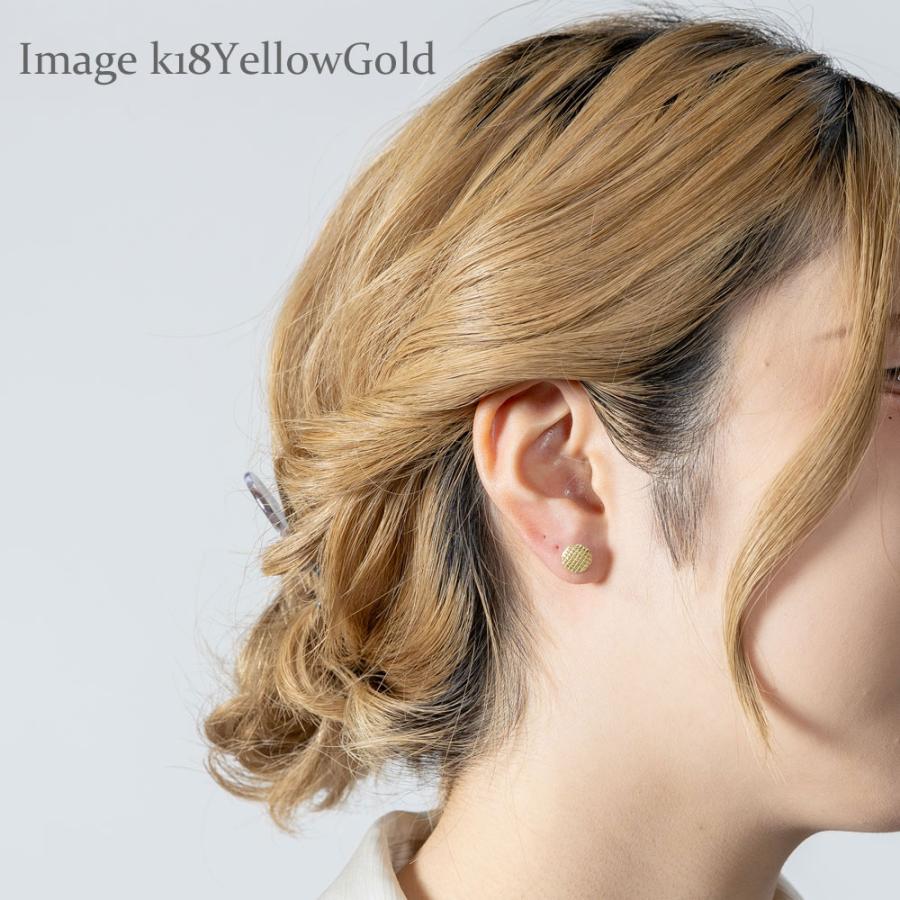 18金　サークル　円　ピアス サークルピアス 円 丸 ピアス 地金 18金 k18 18k シンプル ヘアライン