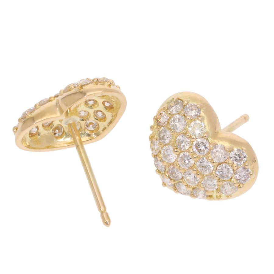 ハートピアス ダイヤモンド ぷっくり 0.70ct 18金の画像