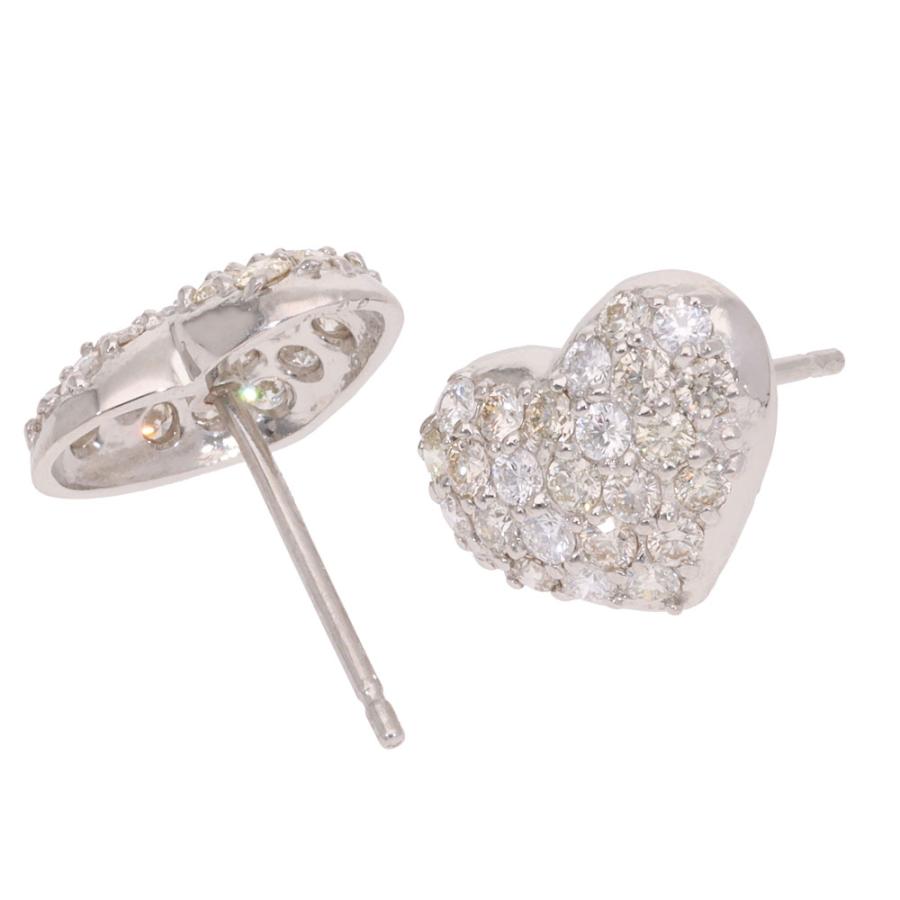 ハートピアス ダイヤモンド ぷっくり 0.70ct 18金の画像