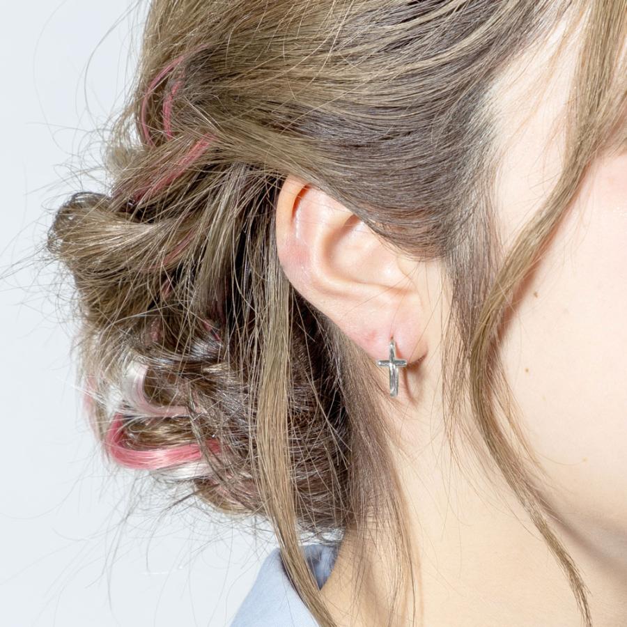 ピアス フープピアス クロス 十字架 プラチナ プラチナ900 PT900