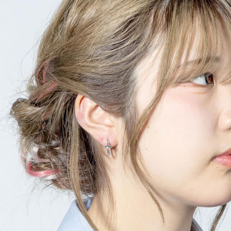 ピアス フープピアス クロス 十字架 プラチナ プラチナ900 PT900
