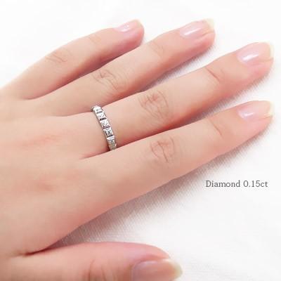 指輪 プラチナ900 pt900 ダイヤモンド リング 0.15ct ハーフエタニティリング レディース ジュエリー アクセサリーの画像