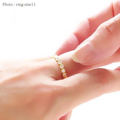 指輪 18金 ダイヤモンド リング 0.3ct k18ゴールド ハーフエタニティリング ミル打ち レディース アクセサリーの画像