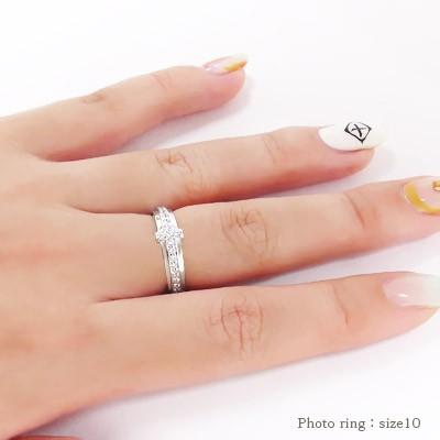 指輪 ダイヤモンド リング k10ゴールド 0.2ct クロス 十字架 男女兼用 レディース ジュエリー アクセサリーの画像