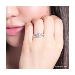 指輪 ダイヤモンド リング ティアラ ダイヤ 0.1ct プラチナ900 pt900 冠 王冠 ring レディース ジュエリー アクセサリーの画像
