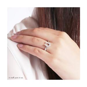 指輪 ダイヤモンド リング 馬蹄 ホースシュー 0.2ct プラチナ900 pt900 アミュレット お守り レディース アクセサリーの画像