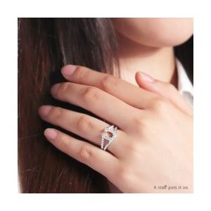 指輪 18金 ダイヤモンド リング 馬蹄 ホースシュー 0.2ct k18ゴールド アミュレット お守り レディース アクセサリーの画像