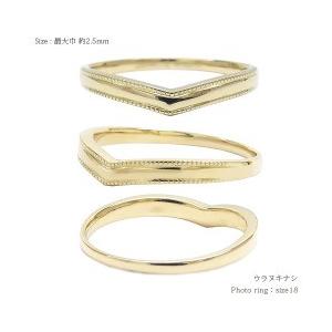k18ゴールド リング 18金 V字 メタル メンズ Vライン 男女兼用 レディース ジュエリー アクセサリーの画像