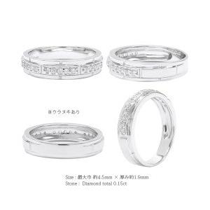 指輪 ｋ18 ダイヤモンド リング 0.15ct 18金ゴールド 平打ち レディース ジュエリー アクセサリーの画像