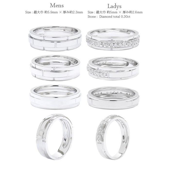 Pt900 ペアリング 結婚指輪 プラチナ PT900 ペアリング 彫刻 桜 ダイヤ 0.03ct リング 桜