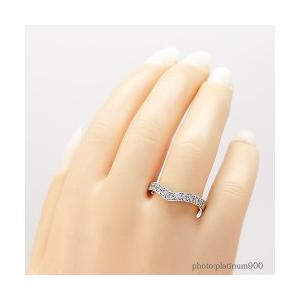 指輪 pt900 ダイヤモンド ミル打ち リング 0.45ct プラチナ900 エタニティリング V字 Vライン 無垢 レディースの画像