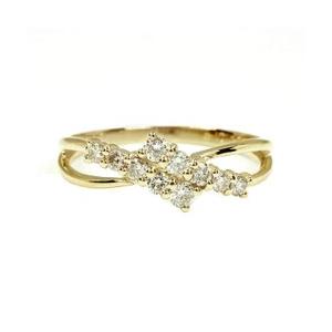 指輪 テンダイヤモンド ダイヤモンド 0.3ct リング 10石 k18ゴールド k18 18kレディース アクセサリーの画像
