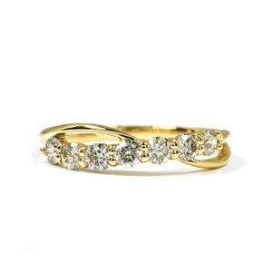 指輪 ダイヤモンド リング k18ゴールド k18 18k ダイヤ 0.5ct セブンストーン レディース アクセサリーの画像