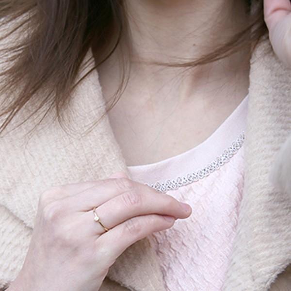 指輪 ダイヤモンド 一粒 ダイヤ リング 0.03ct ピンキーリング 小指 極細 繊細 華奢 18金 シンプル レディースの画像