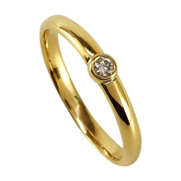 指輪 ダイヤモンド 一粒 ダイヤ リング 0.05ct ピンキーリング 小指 極細 繊細 華奢 18金 シンプル レディースの画像