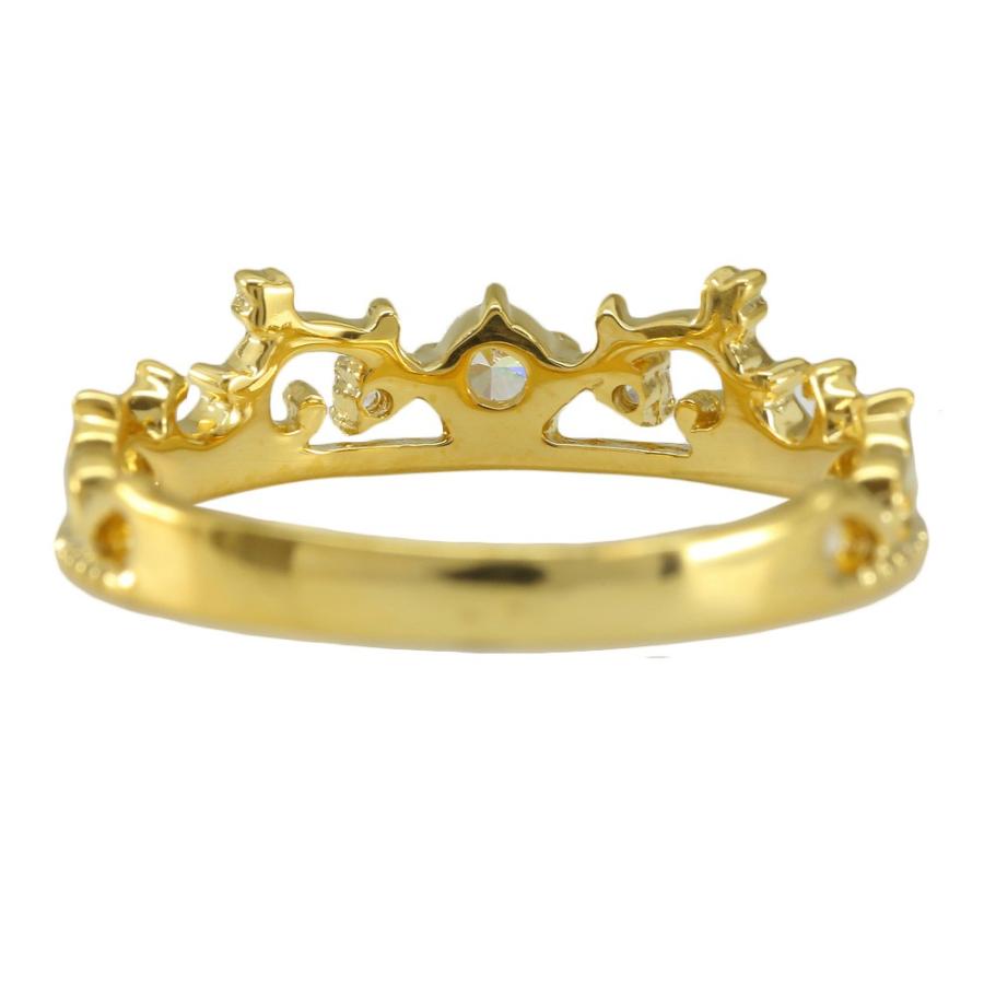 指輪 ｋ18 ダイヤモンド リング ティアラ 0.1ct 18金ゴールド 王冠 ring レディース ジュエリー アクセサリーの画像