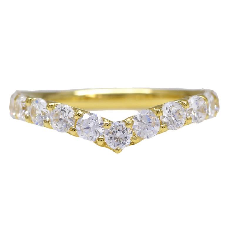 指輪 ダイヤモンド リング 0.5ct k18ゴールド 18金 V字 Vライン エタニティリング レディース ジュエリー アクセサリーの画像