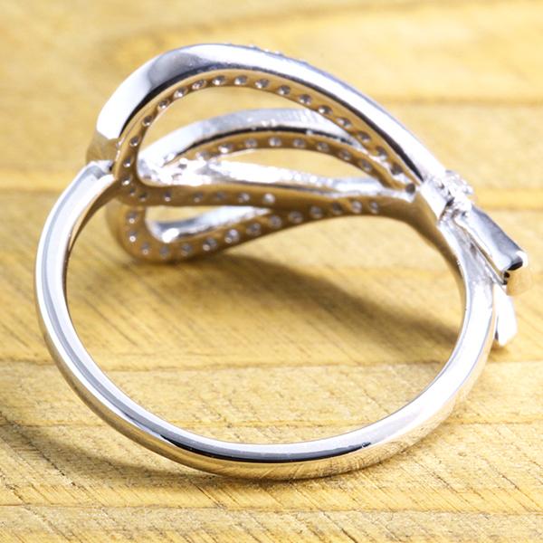 指輪 リボン ダイヤモンド リング 0.3ct 18金 k18 18k イエローゴールド ピンクゴールド ホワイトゴールド レディース ジュエリー アクセサリー プレゼントの画像