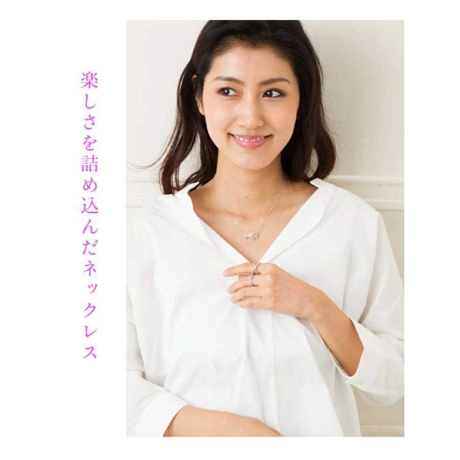 リボン ネックレス ダイヤモンド 0.30ct k18 ゴールド 18金 ペンダント レディース ジュエリー アクセサリーの画像