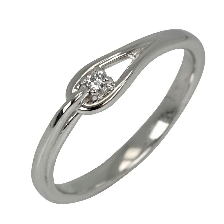 ダイヤモンド リング 0.02ct 1粒 ピンキー 18kの画像