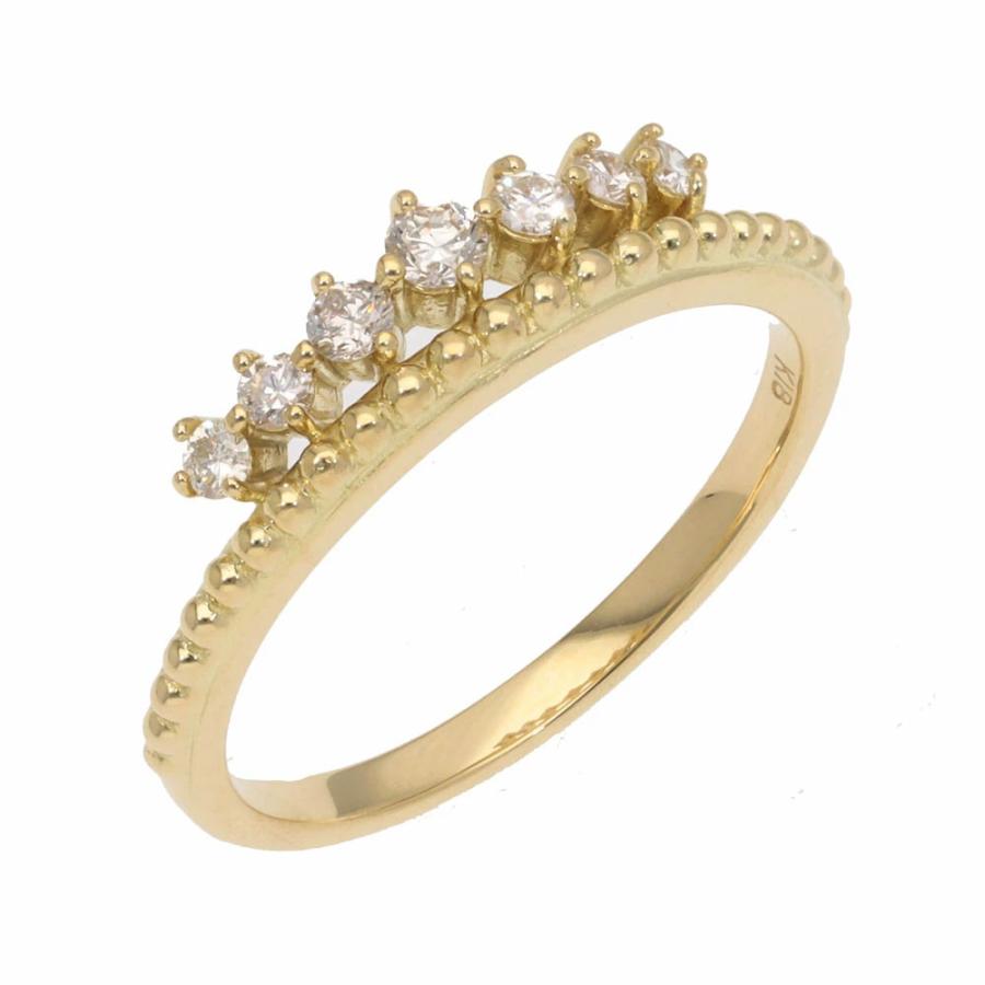 ティアラモチーフ K18 ダイヤモンド 0.20ct リングの画像