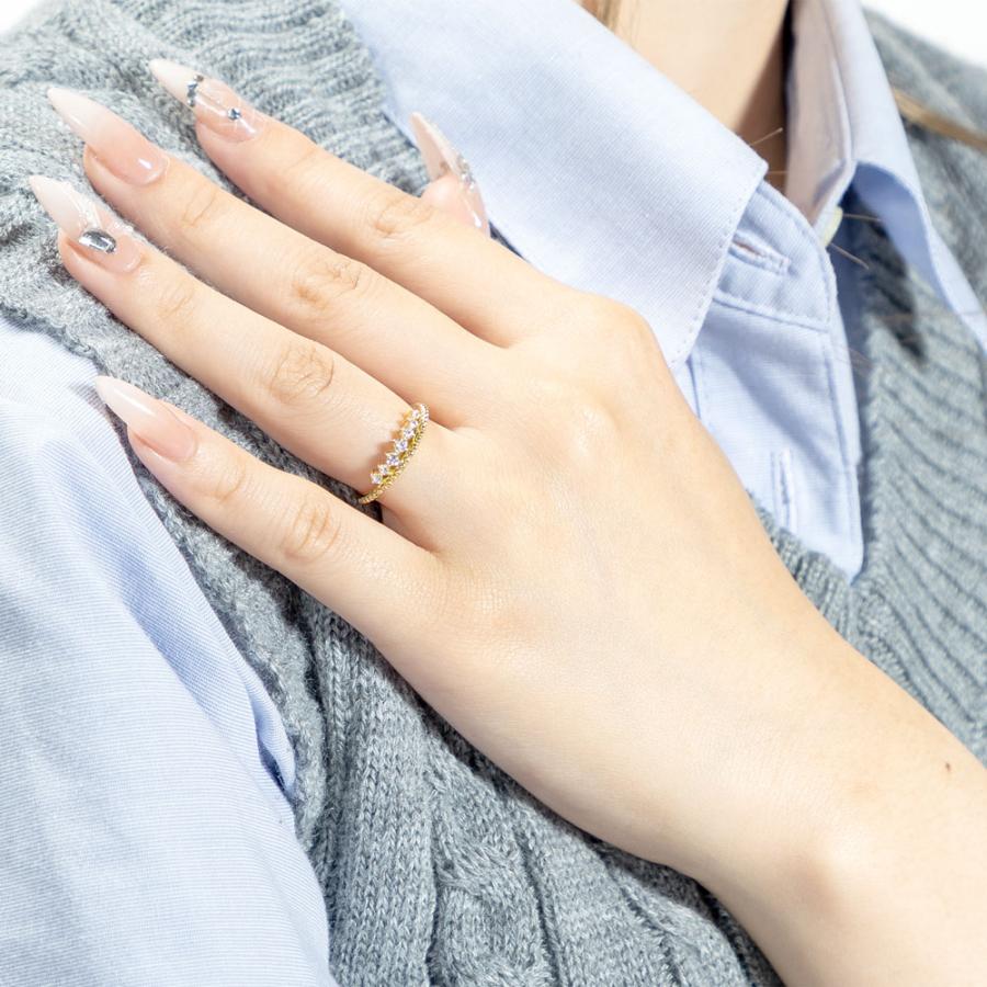 ティアラモチーフ K18 ダイヤモンド 0.20ct リングの画像