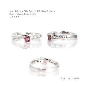 指輪 ダイヤモンド リング 0.1ct スクエアカット カラーストーン k18ゴールド 誕生石 18金 レディース アクセサリーの画像