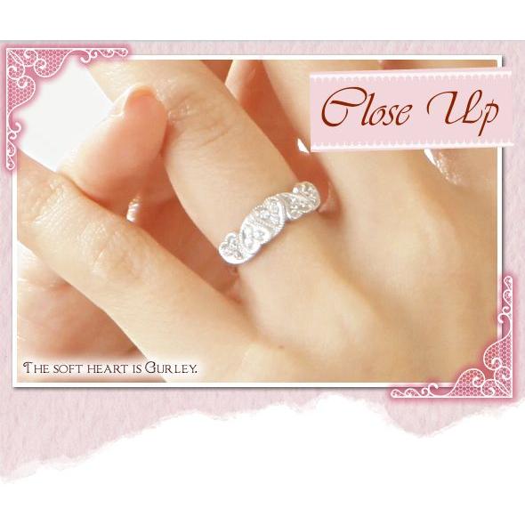 指輪 ハート ダイヤモンド リング 0.2ct k18ゴールド 18金 小指 ピンキーリング レディース ジュエリー アクセサリーの画像