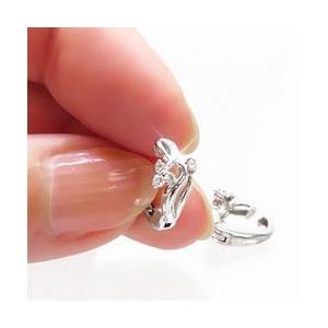 ダイヤモンド イヤリング 0.1ct k18ホワイトゴールド ｋ18WG 中折れ式 フラワー 18金 レディース アクセサリーの画像