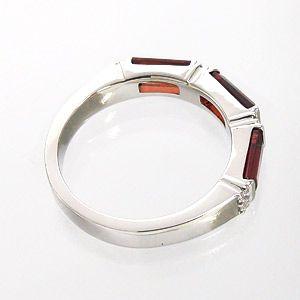指輪 ガーネット 1月誕生石 ダイヤモンド 0.08ct k18ゴールド 18金 レディース ジュエリー アクセサリーの画像