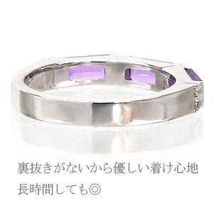 指輪 アメジスト ダイヤモンド 0.08ct 2月誕生石 k18ゴールド 18金 レディース ジュエリー アクセサリーの画像