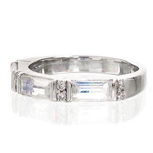 指輪 ブルームーンストーン バケットリング ダイヤモンド 0.08ct 6月誕生石 k18ゴールド 18金 レディース アクセサリーの画像
