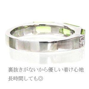 指輪 8月誕生石 ペリドット ダイヤモンド 0.08ct バケット リング k18ゴールド 18金 レディース アクセサリーの画像