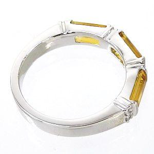 指輪 シトリントパーズ 11月誕生石 バケットリング ダイヤモンド 0.08ct k18ゴールド 18金 レディース アクセサリーの画像