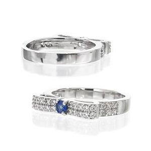 指輪 サファイア リボン 9月誕生石 ダイヤモンド リング 0.3ct k18ゴールド 18金 レディース ジュエリー アクセサリーの画像