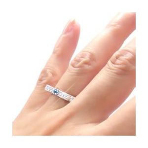 指輪 ブルートパーズ リング リボン 11月誕生石 ダイヤモンド 0.3ct k18ゴールド 18金 レディース アクセサリーの画像