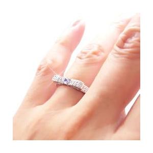 指輪 リング リボン タンザナイト 12月誕生石 ダイヤモンド 0.3ct k18ゴールド 18金 レディース アクセサリーの画像