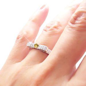 指輪 シトリントパーズ ダイヤモンド 11月誕生石 リング リボン プラチナ900 pt900 0.3ct レディース アクセサリーの画像