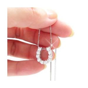 馬蹄 ホースシュー ダイヤモンド ネックレス ペンダント 1ct k18 