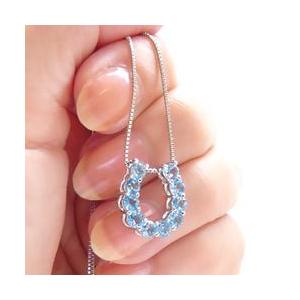 ネックレス ブルートパーズ 11月誕生石 馬蹄 ホースシュー プラチナ900 pt900 ペンダント レディース ジュエリー アクセサリーの画像