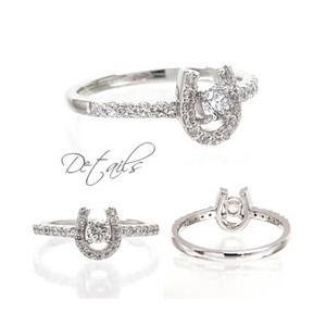 指輪 ダイヤモンド リング 馬蹄 ホースシュー ダイヤモンド 0.3ct k18ゴールド 18金 レディース アクセサリーの画像