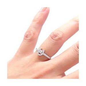 指輪 ダイヤモンド リング 馬蹄 ホースシュー ダイヤモンド 0.3ct k18ゴールド 18金 レディース アクセサリーの画像